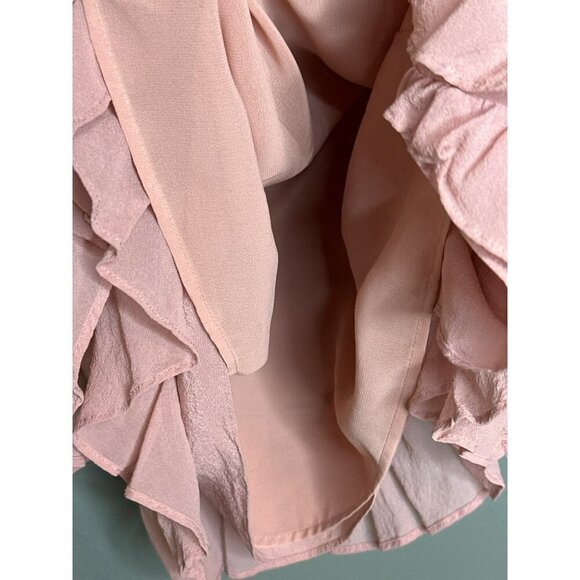 Banana Republic Silk Blouse Womens XS Scoop Neck Cascade Ruffle Sleeveless - Picture 4 of 9